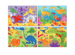 Set 4 puzzle-uri Dinozauri 12, 16, 20, 24 piese Galt