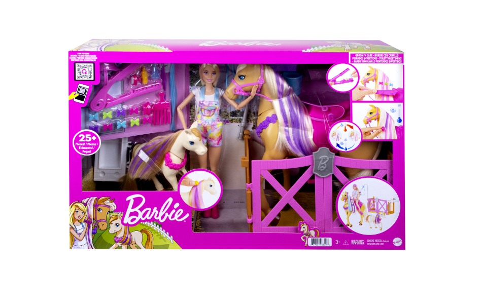 Set de joaca Barbie - Groom and care, Caluti si accesorii