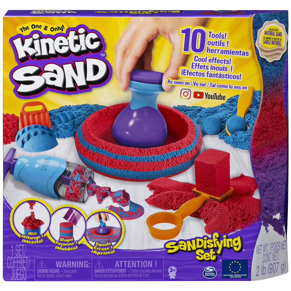 Set Kinetic Sand - Sandtastic, albastru si rosu, 907g