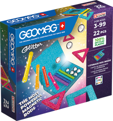 Set de constructie magnetic Geomag Glitter Panels 22 piese, 534