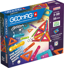 Set de constructie magnetic Geomag Glitter Panels 35 piese, 535