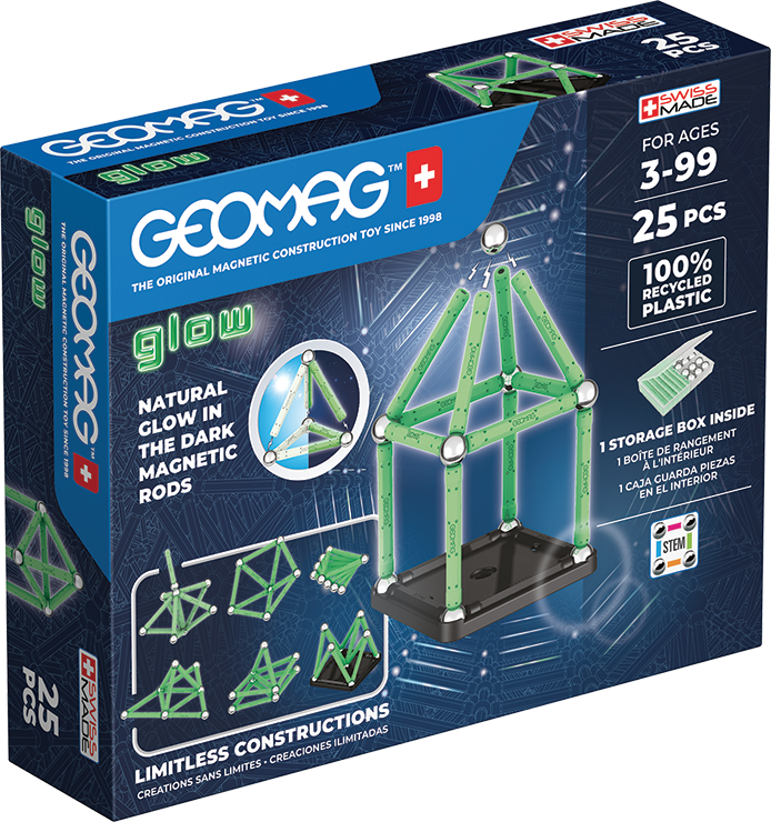 Set de constructie magnetic Geomag Glow 25 piese, 328