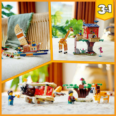 LEGO Creator 3 in 1 - Casuta in copac cu animale salbatice din safari 31116, 397 piese