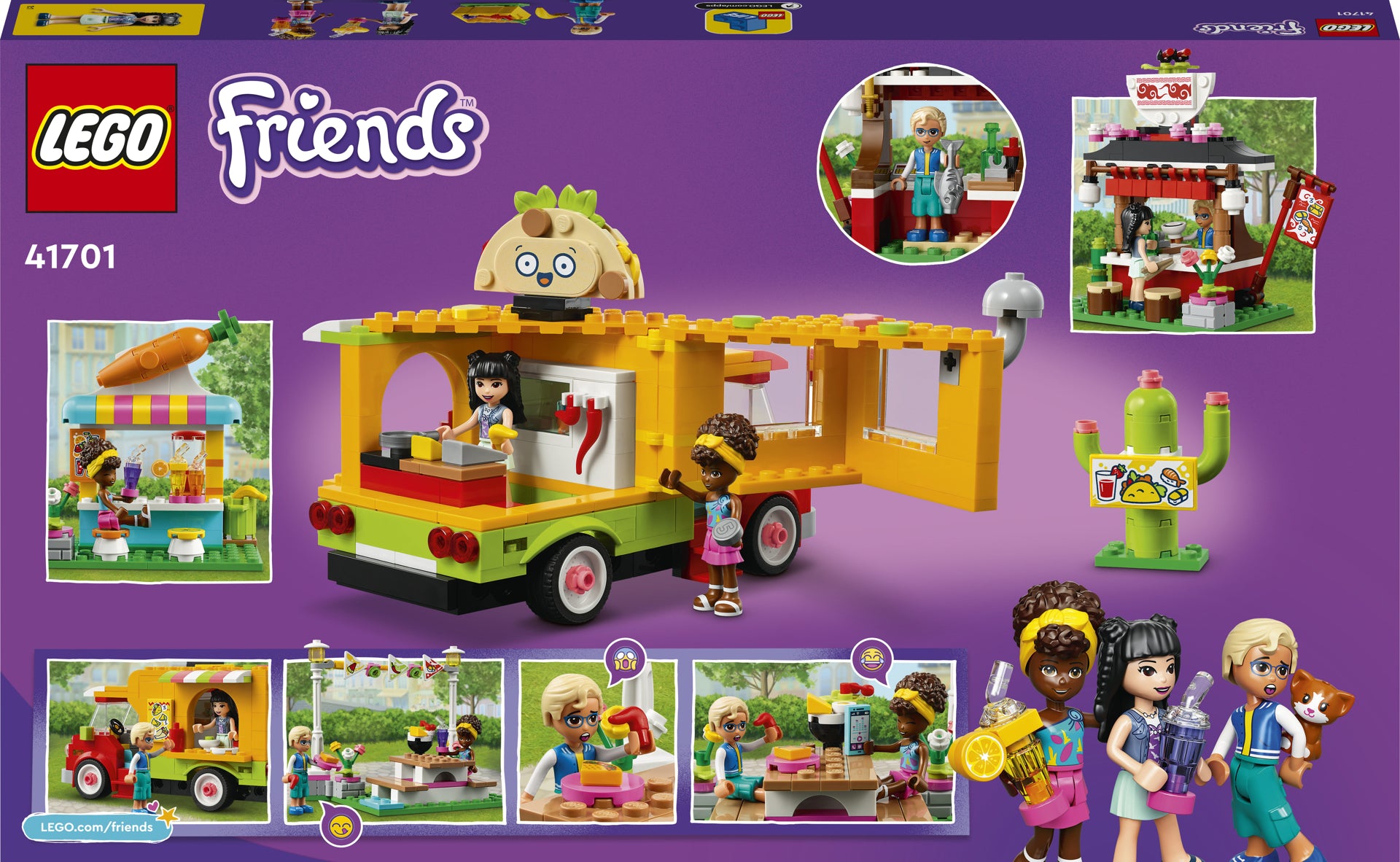 LEGO® Friends - Piata cu mancare stradala 41701, 592 piese