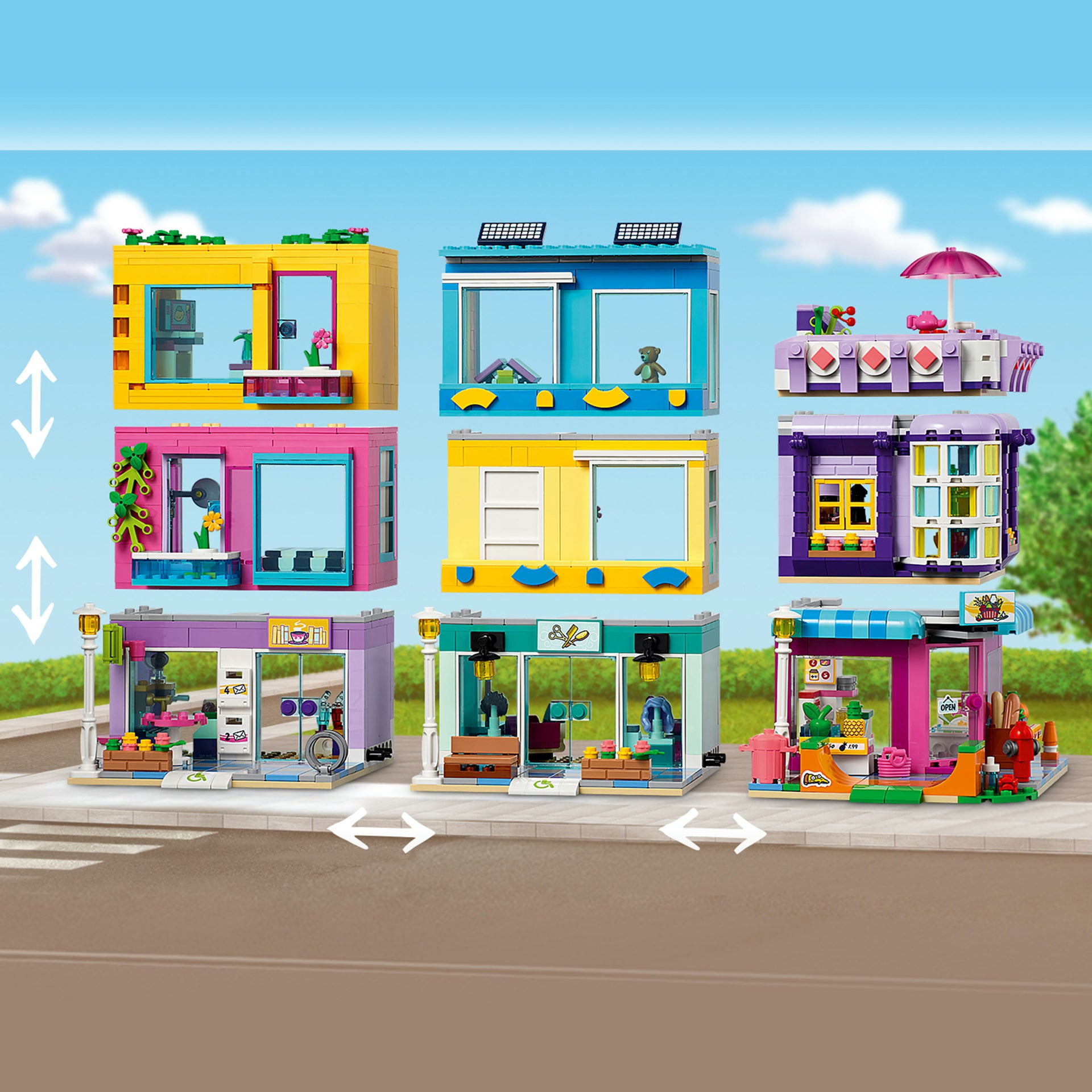 LEGO® Friends - Cladirea de pe Strada principala 41704, 1682 piese