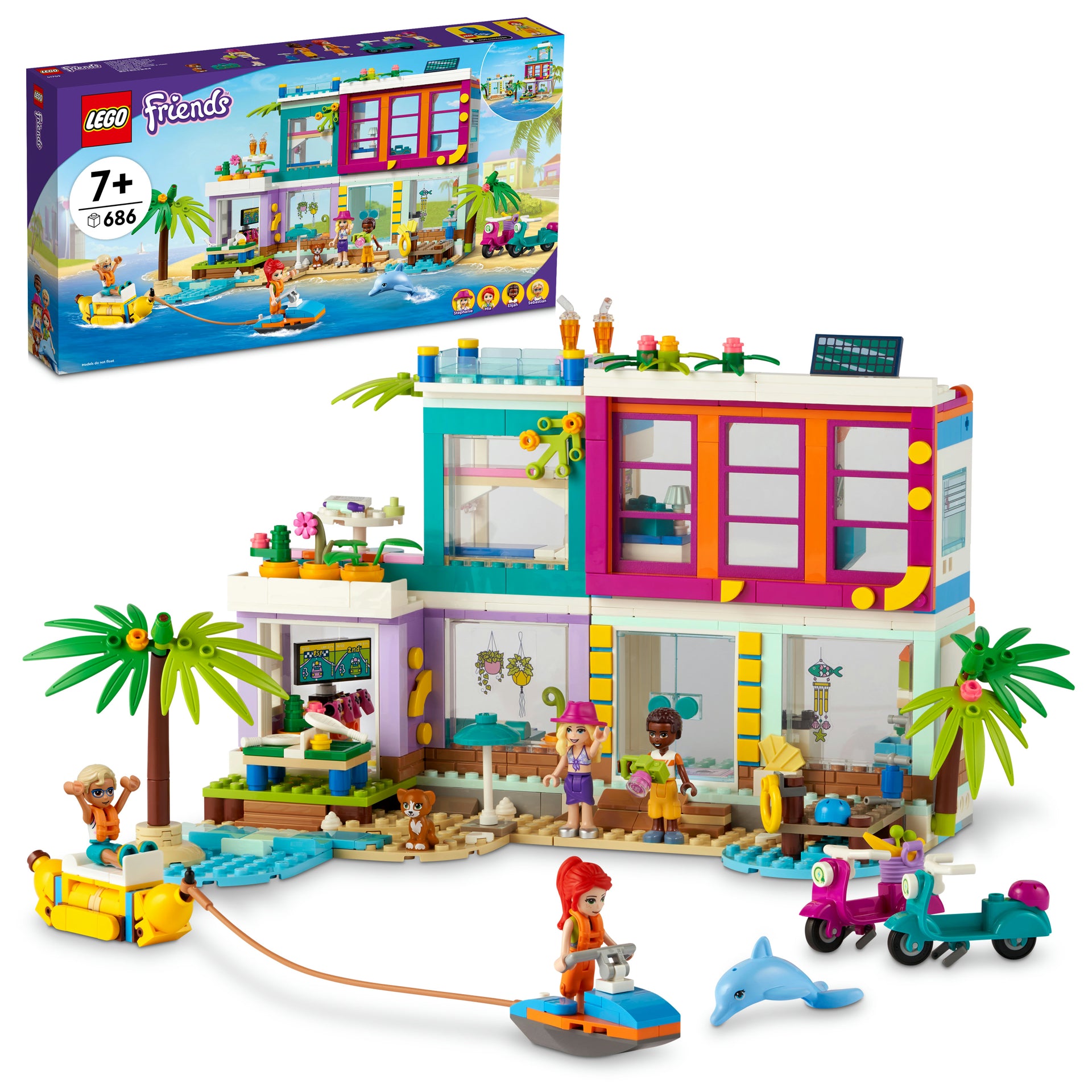 LEGO® Friends - Casa de vacanta de pe plaja 41709, 686 piese