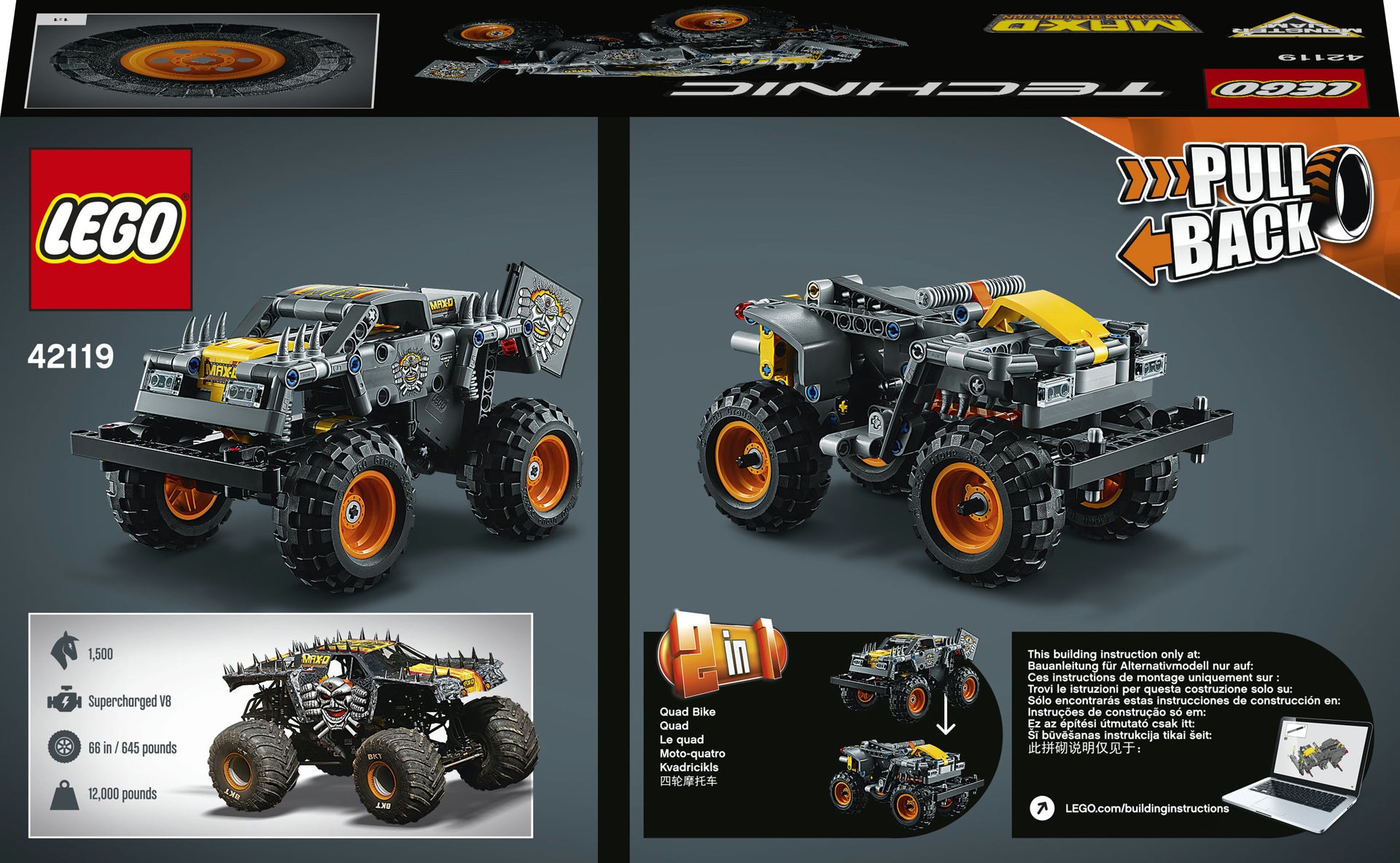 LEGO Technic - Monster Jam Max D 42119, 230 piese