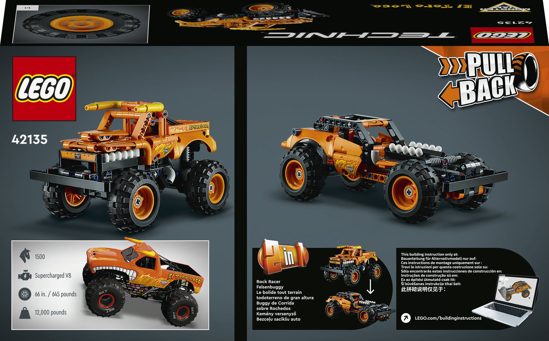 LEGO® Technic - Monster Jam™ El Toro Loco™ 42135, 247 piese