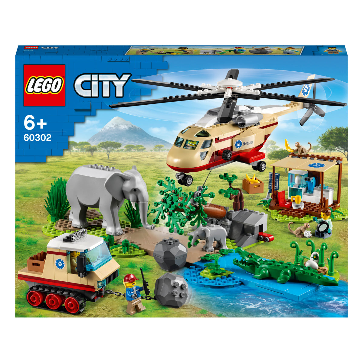 LEGO City - Operatiune de salvare a animalelor salbatice 60302, 525 piese