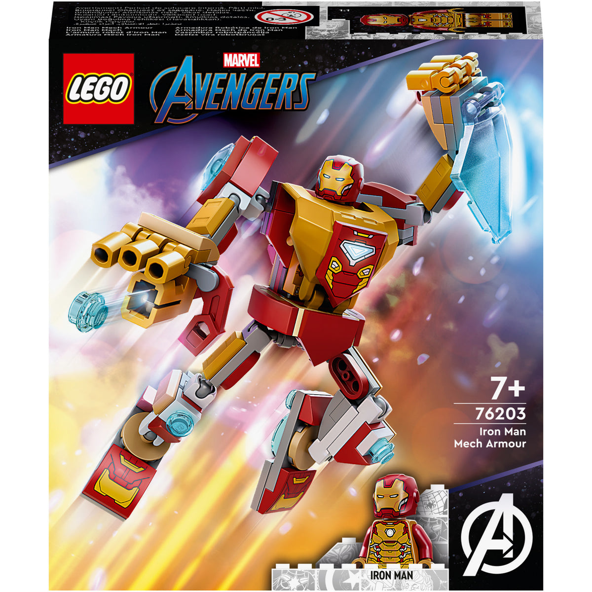 LEGO® Super Heroes - Armura de robot a lui Iron Man 76203, 131 piese