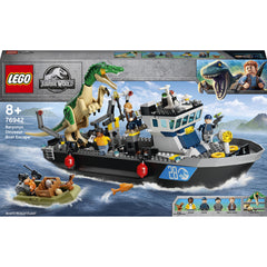 LEGO Jurassic World - Evadarea cu barca a dinozaurului Baryonyx 76942, 308 piese