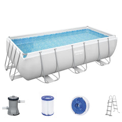 Piscina Power Steel cu cadru metalic 404 x 201 cm, scara si pompa de filtru inclus, 56441