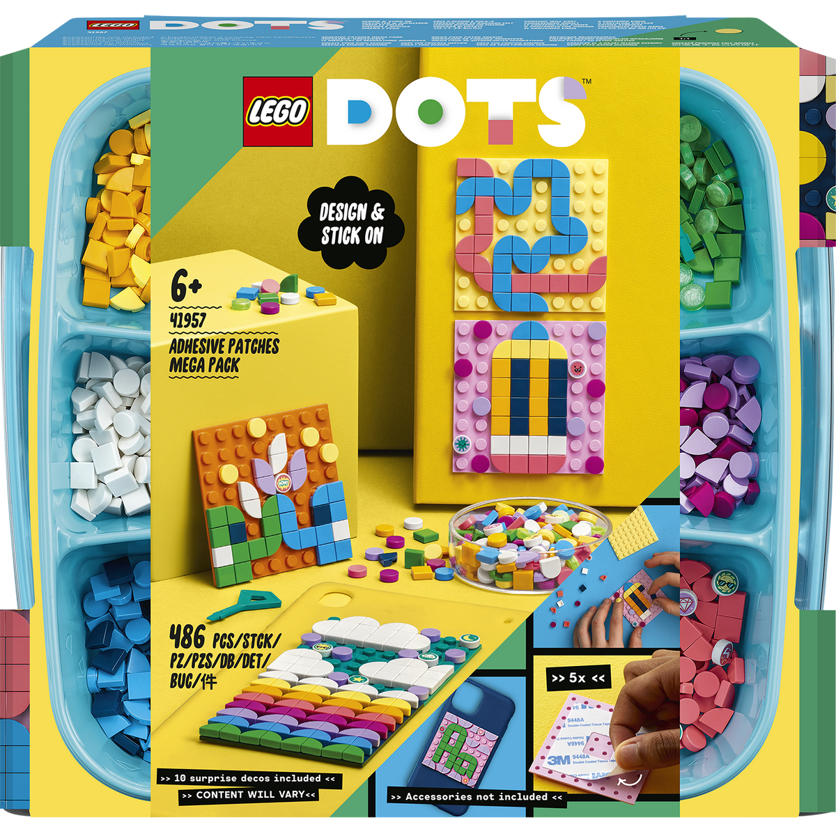 LEGO® DOTS - Mega pachet cu petice adezive 41957, 486 piese