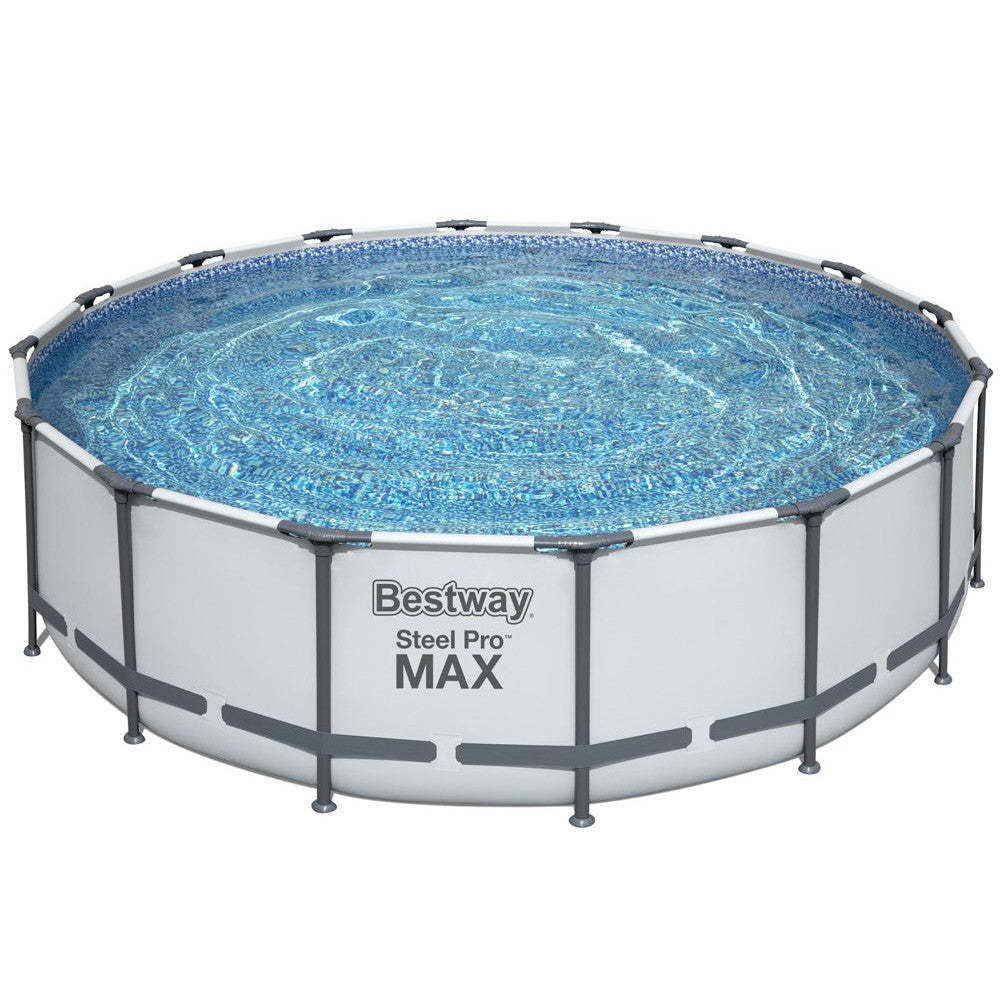 Piscina rotunda cu cadru metalic 488x122cm Bestway Steel Pro Max BE5612Z, toate accesoriile incluse