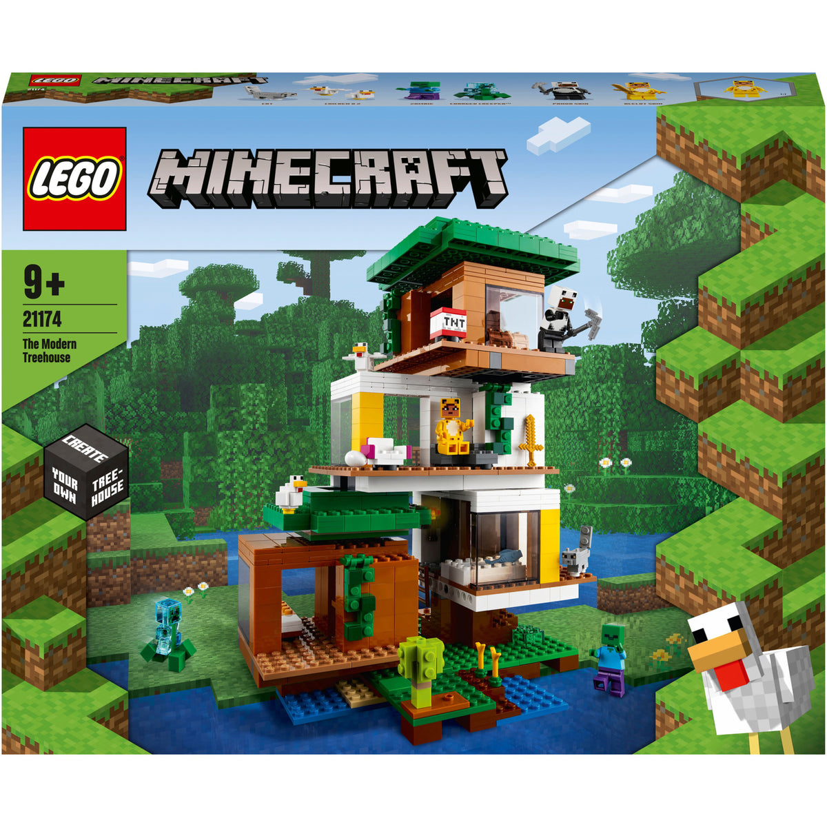 LEGO Minecraft - Casuta din copac 21174, 909 piese