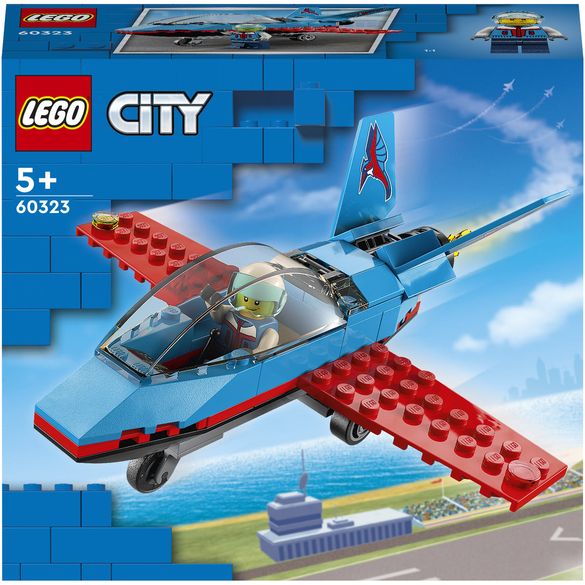 LEGO® City - Avion de acrobatii 60323, 59 piese