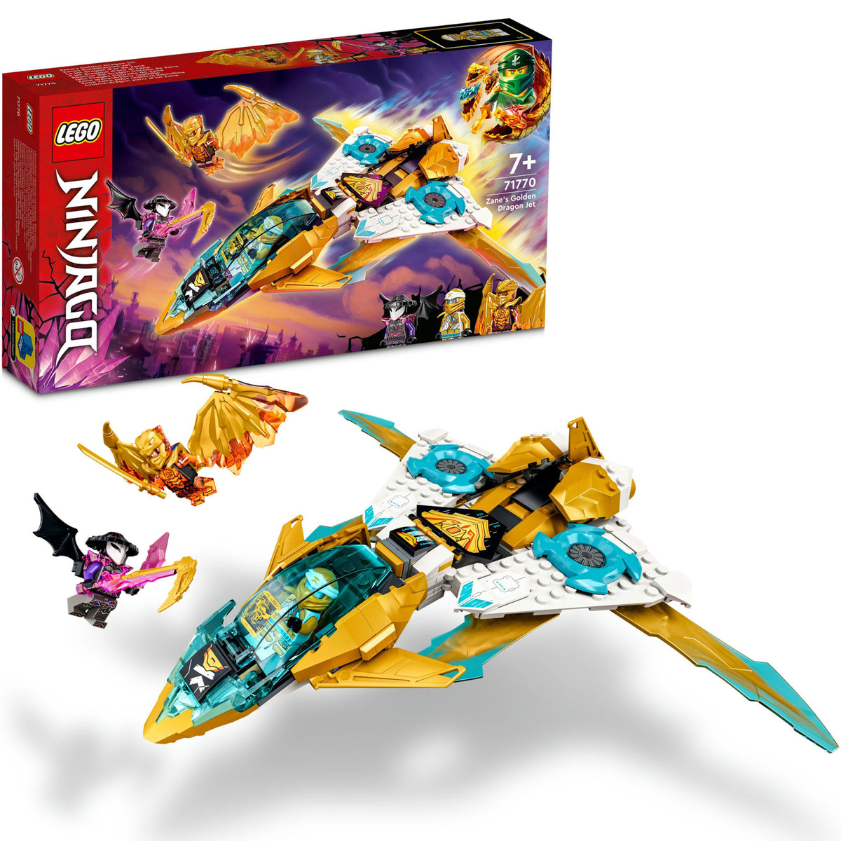 LEGO® NINJAGO® - Avionul-dragon auriu al lui Zane 71770, 258 piese