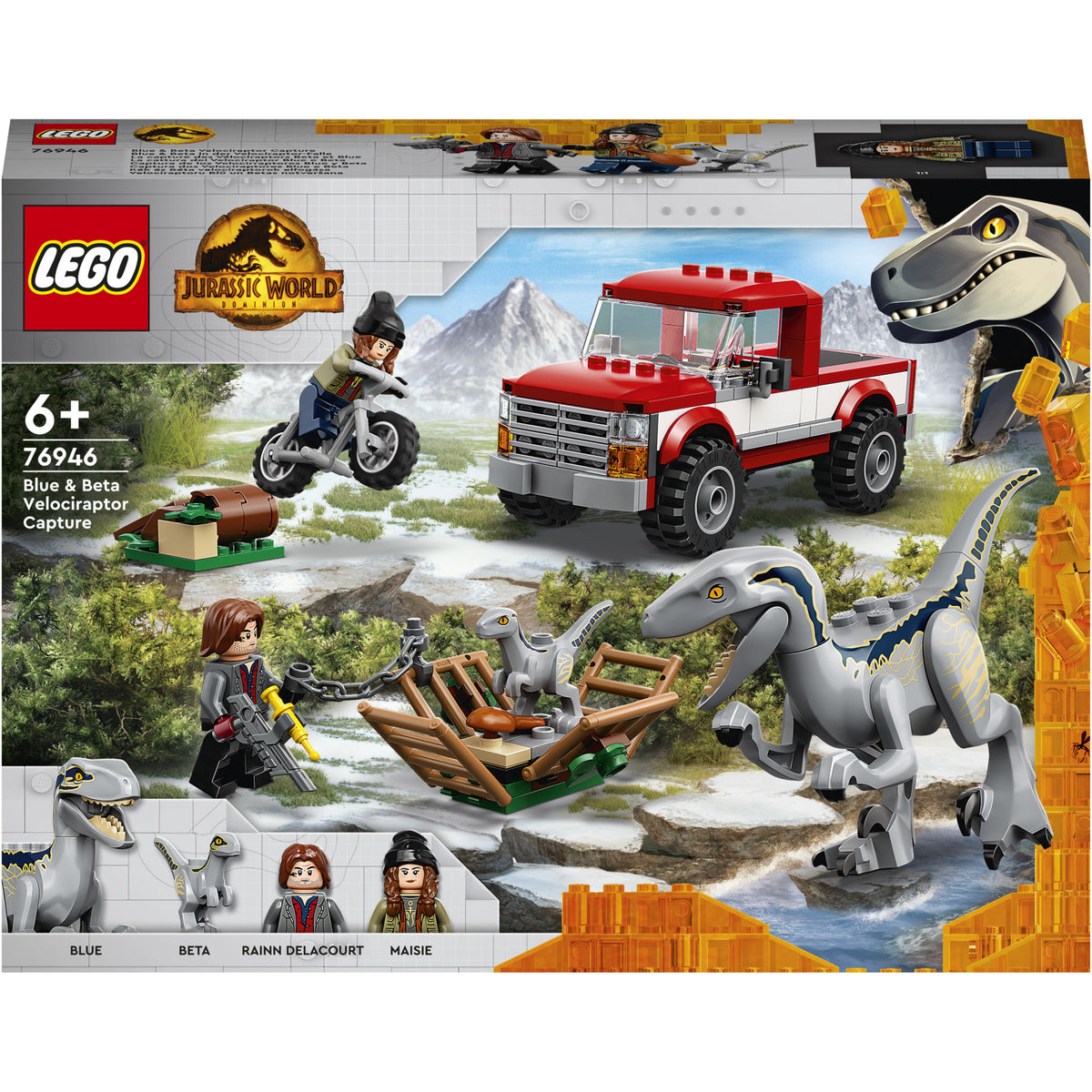 LEGO® Jurassic World - World Capturarea Velociraptorilor Blue si Beta 76946, 181 piese