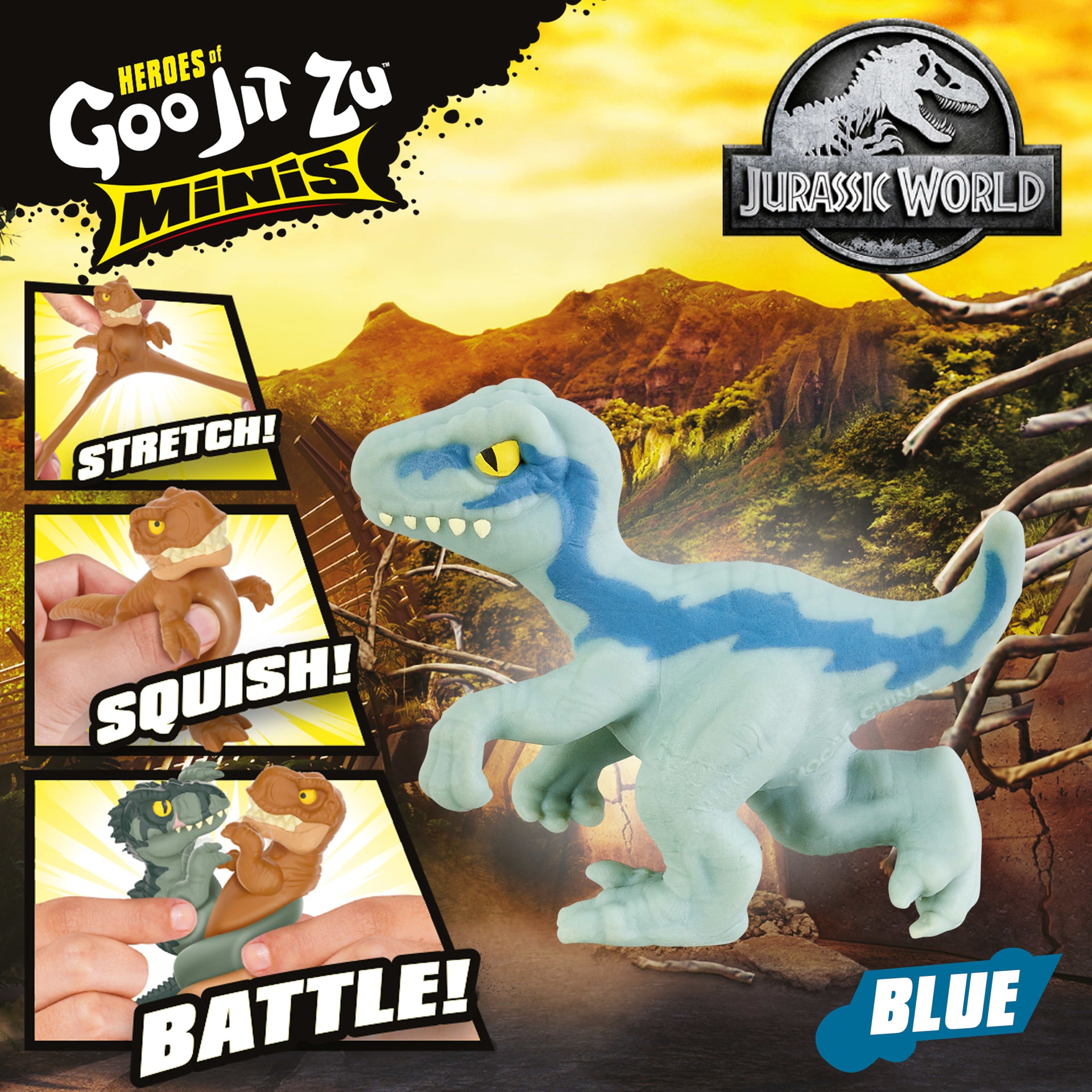 Figurina elastica Goo Jit Zu Minis Jurassic World Blue 41311-41302