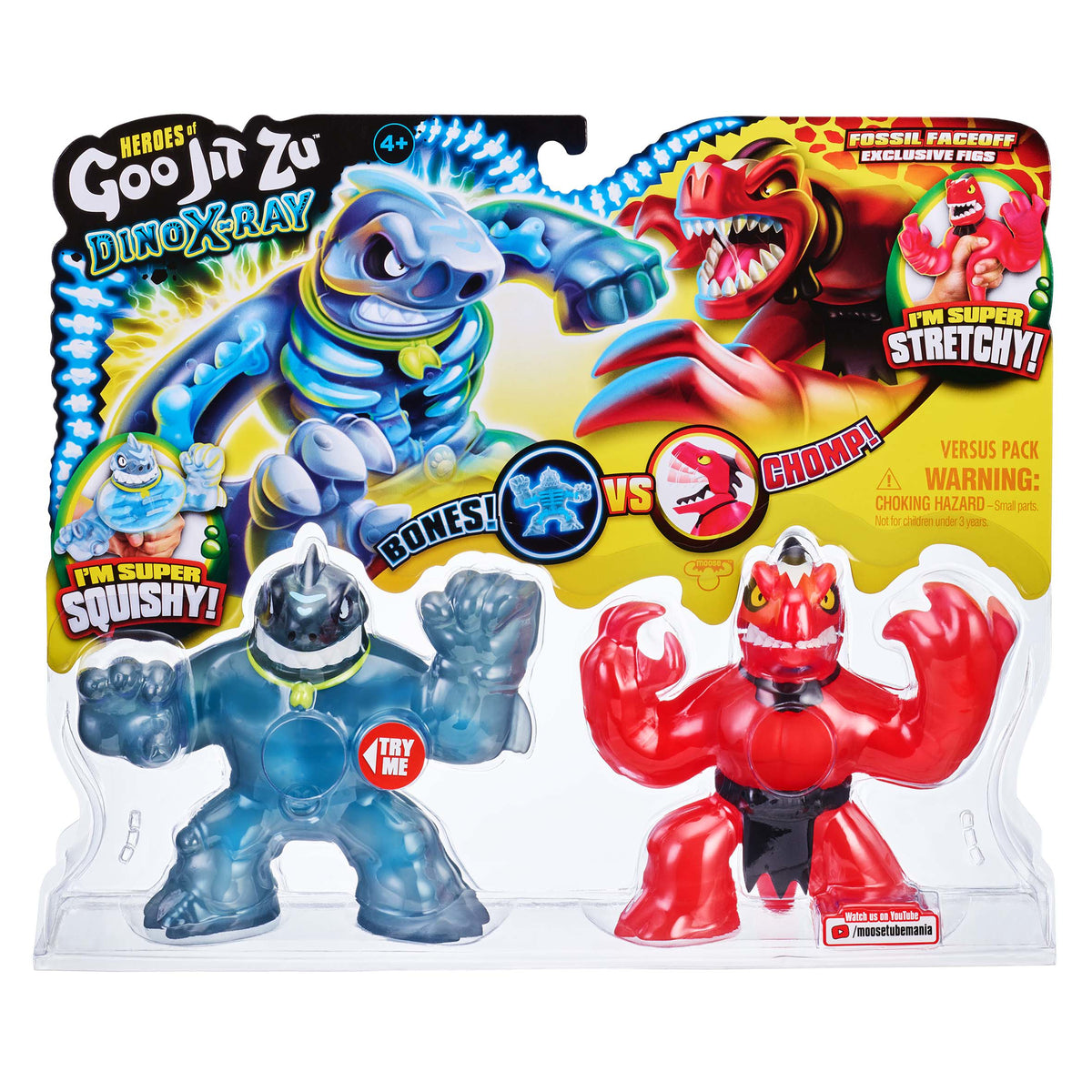 Figurine elastica Goo Jit Zu Dino X-Ray 2 buc Thrash vs Veraptz 41120-41192