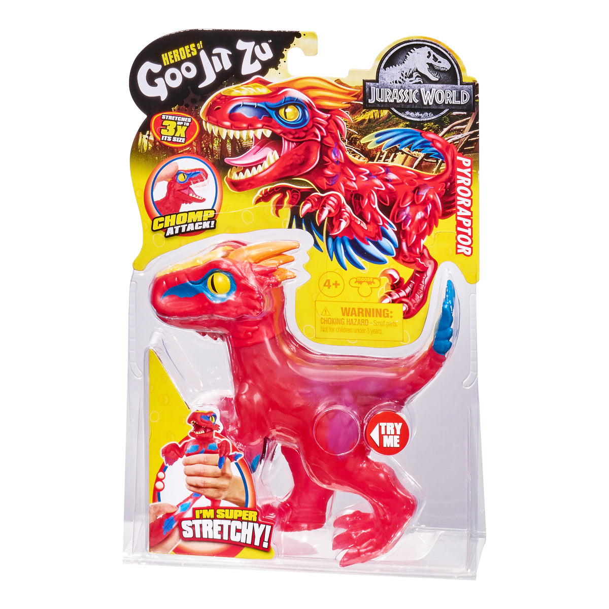 Figurina elastica Goo Jit Zu Jurassic World Pyroraptor 41302M-41305