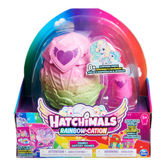 Set de joaca Hatchimals Rainbowcation verde-roz cu figurie CollEGGtibles, SPM 20137495V