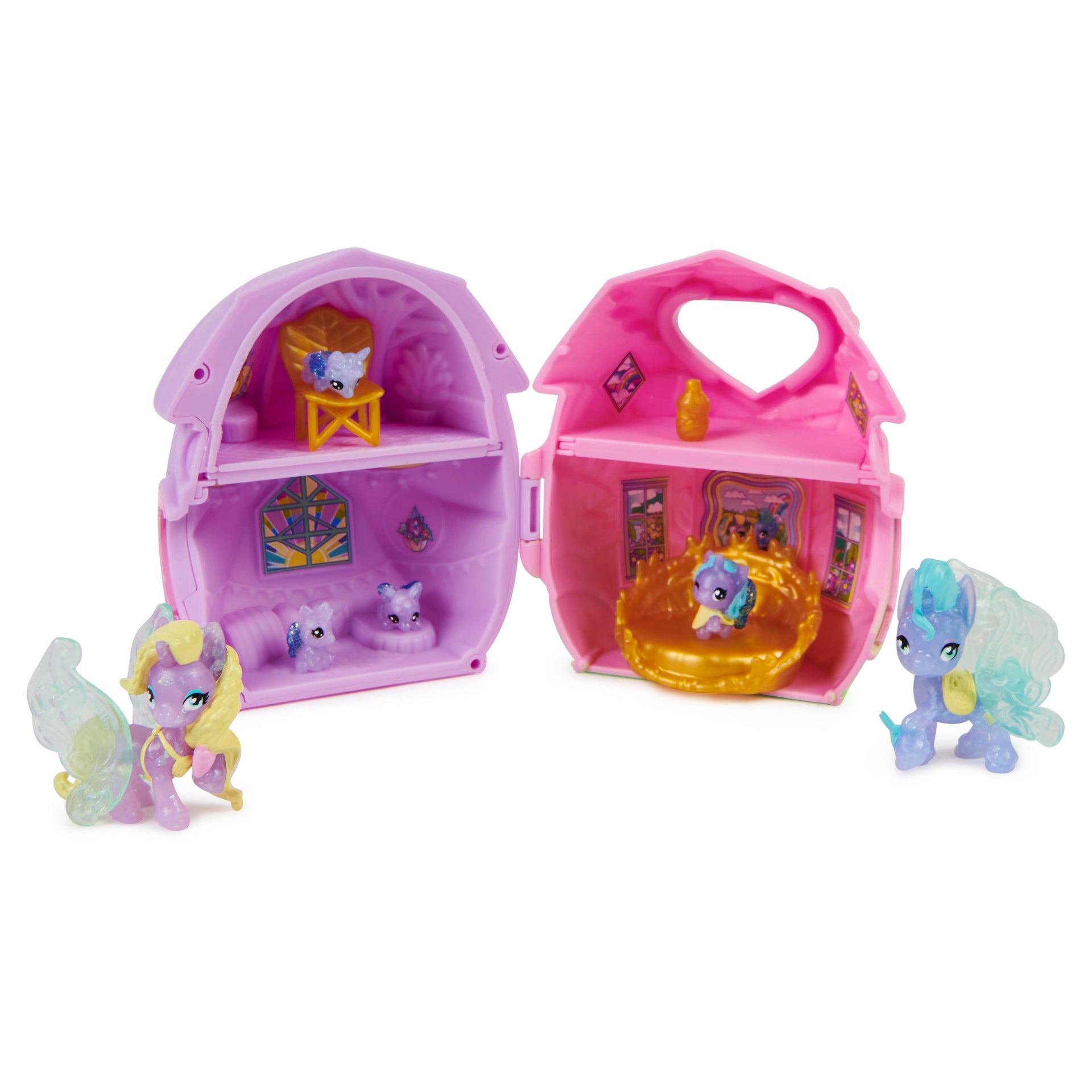 Set de joaca Hatchimals Rainbowcation verde-roz cu figurie CollEGGtibles, SPM 20137495V