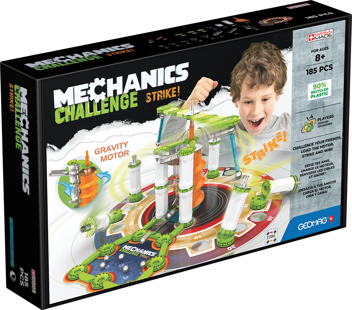 Set de constructie Magnetic, Geomag Mechanics Challenge Strike, 185 de Piese