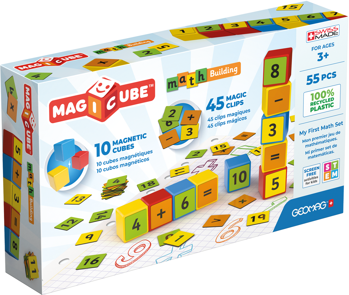 Magicube cuburi magnetice cu numere 55 buc 256