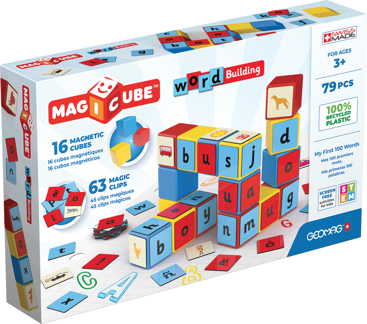 Magicube Geomag cuburi cu litere 79 buc 259