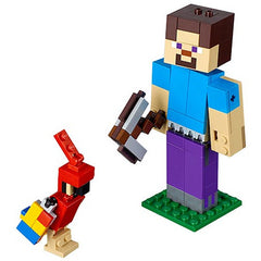 LEGO® Minecraft - Steve Minecraft BigFig cu papagal 21148