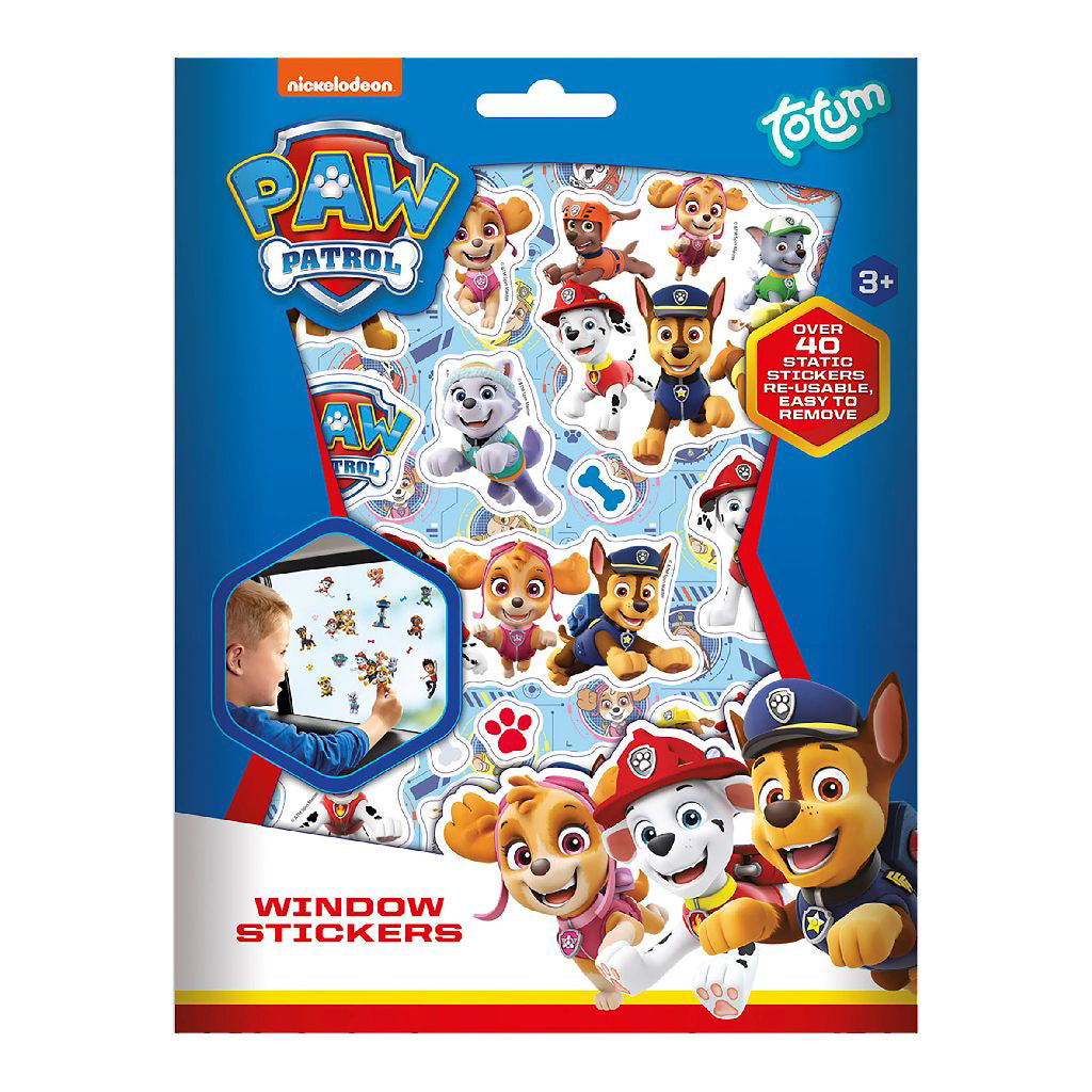 Stickere Paw Patrol pentru geam, 40 piese,Totum 720879