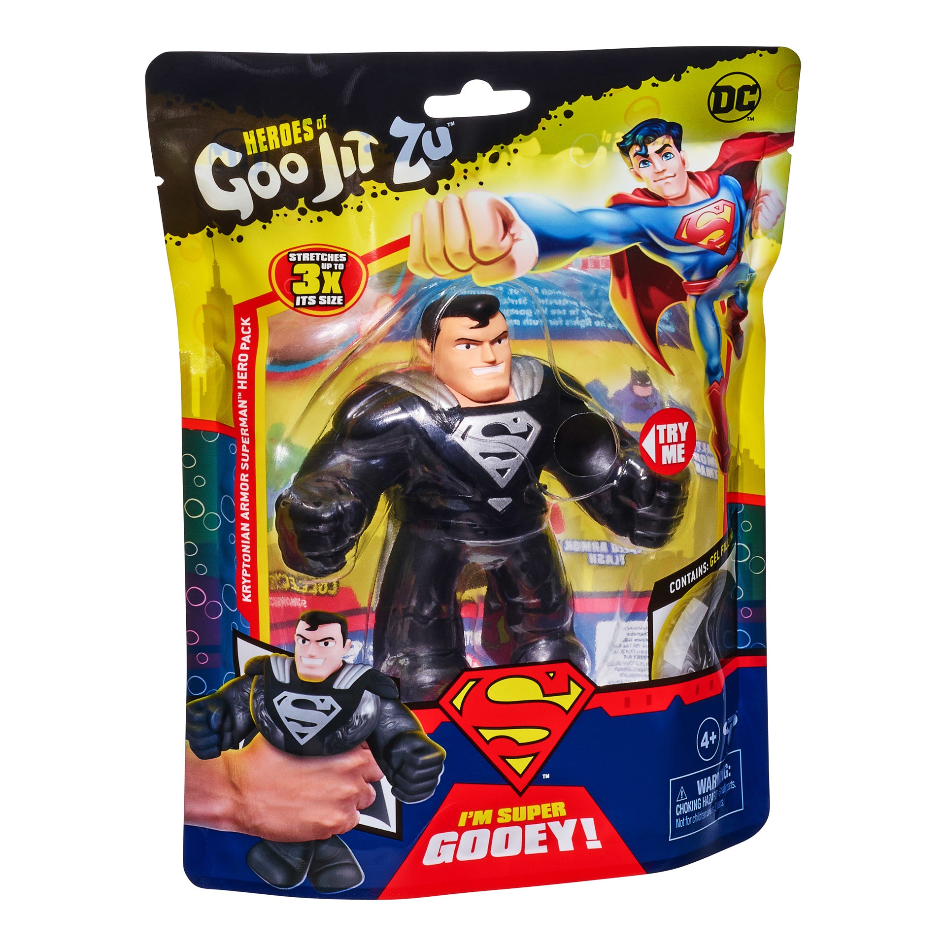 Figurina elastica Goo Jit Zu DC S4 Kryptonian Steel Superman 41382-41384