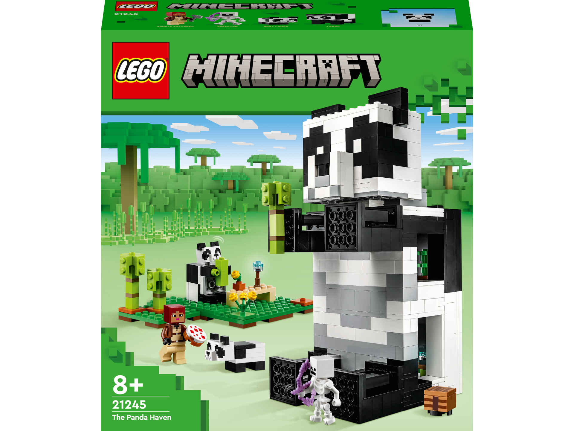 LEGO® Minecraft - Refugiul ursilor panda 21245, 553 piese