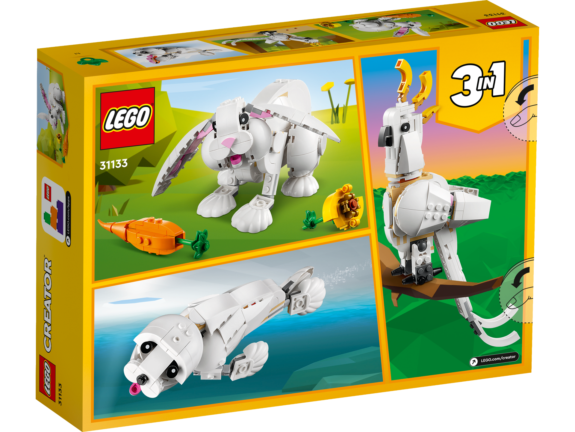 LEGO® Creator 3 in 1 - Iepure alb 31133, 258 piese