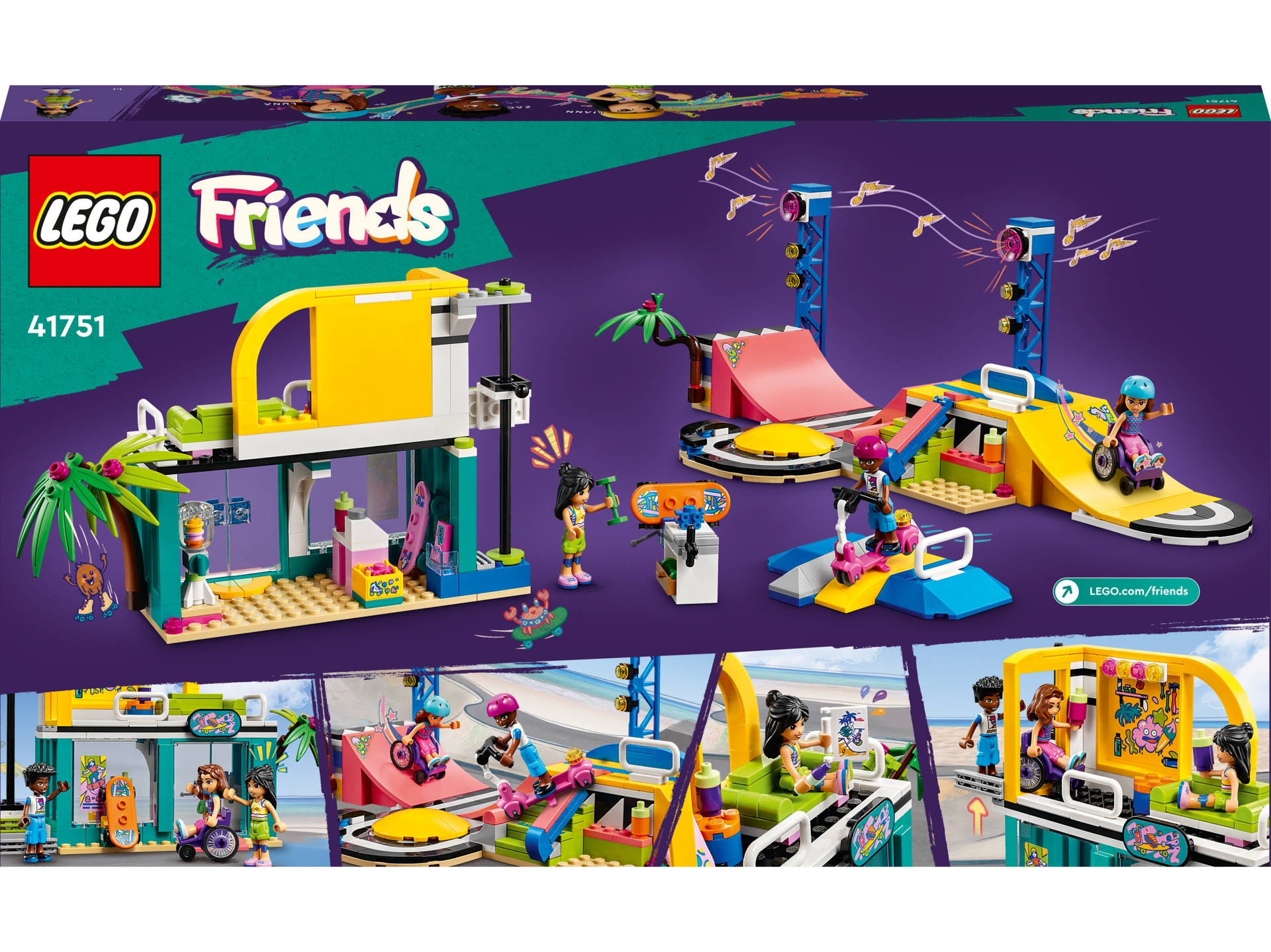 LEGO® Friends - Parc de skateboarding 41751, 431 piese