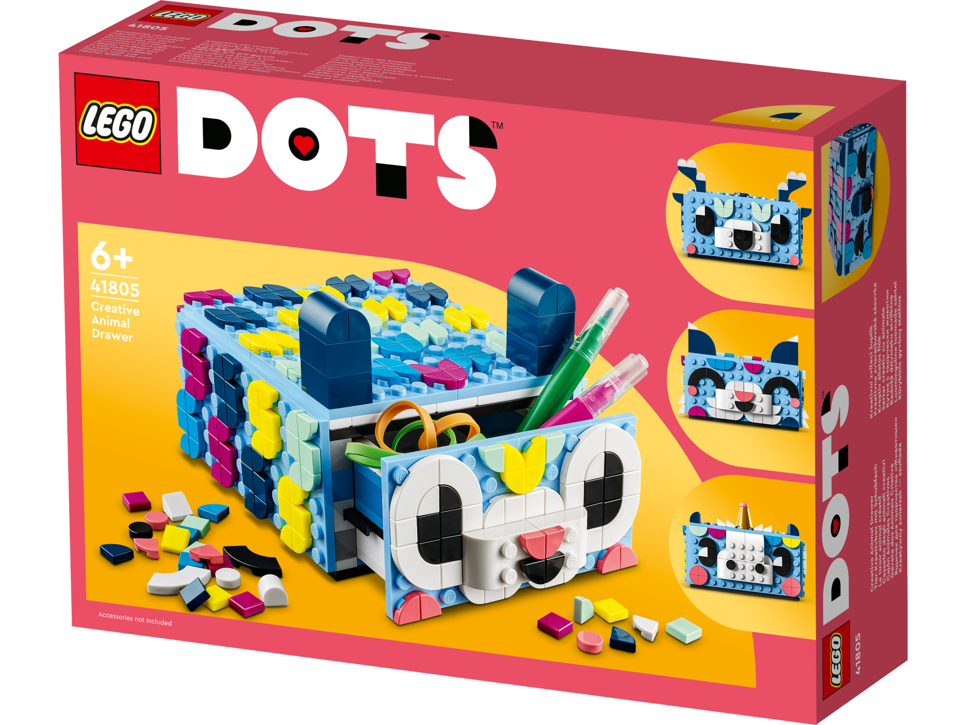 LEGO® DOTS - Sertar creativ cu animale 41805, 643 piese