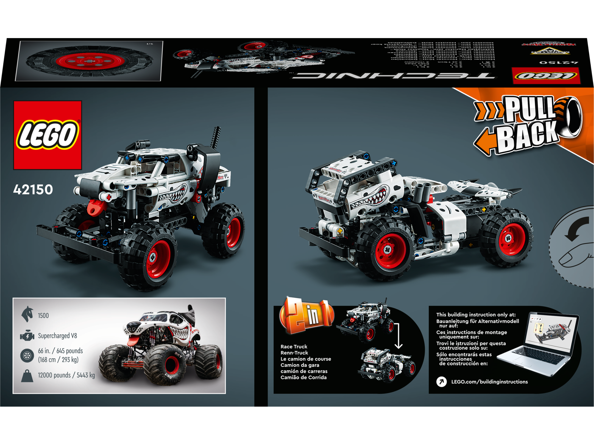 LEGO® Technic - Dalmatian Monster Jam™ Monster Mutt™ 42150, 244 piese