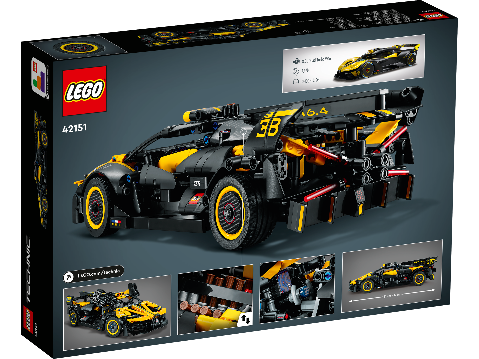 LEGO® Technic - Bolid Bugatti 42151, 905 piese