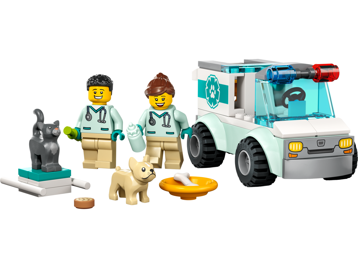 LEGO® City - Ambulanta veterinara 60382, 58 piese