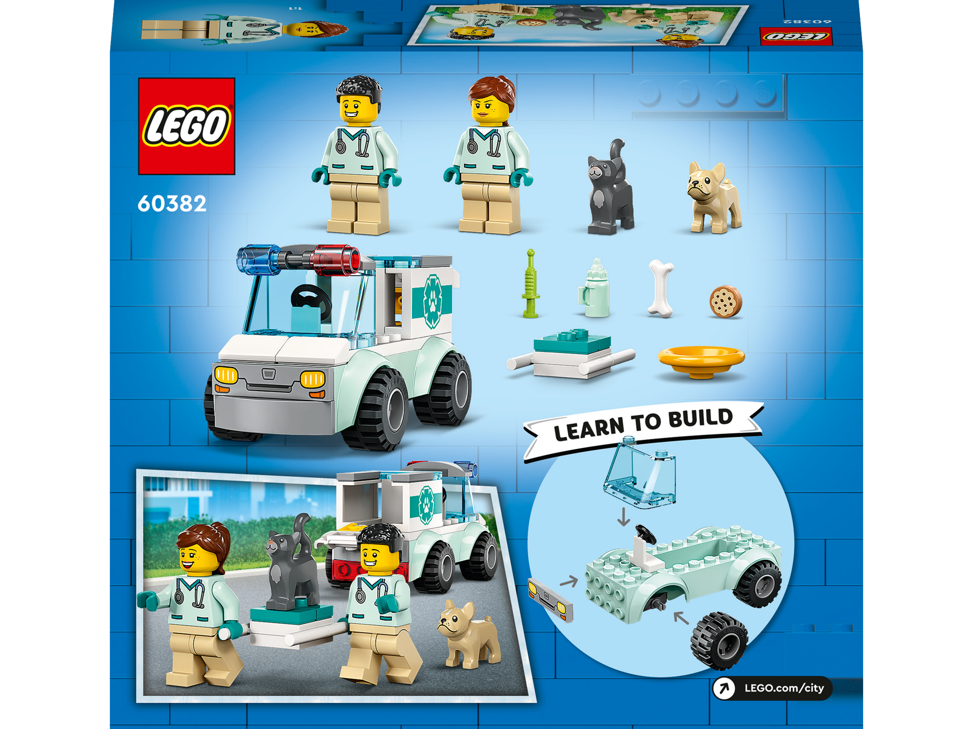 LEGO® City - Ambulanta veterinara 60382, 58 piese