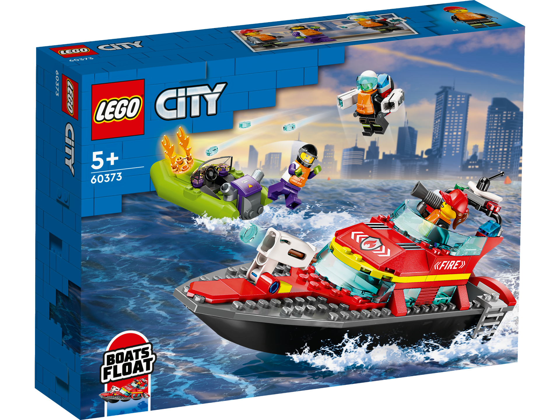 LEGO® City - Barca de salvare a pompierilor 60373, 144 piese