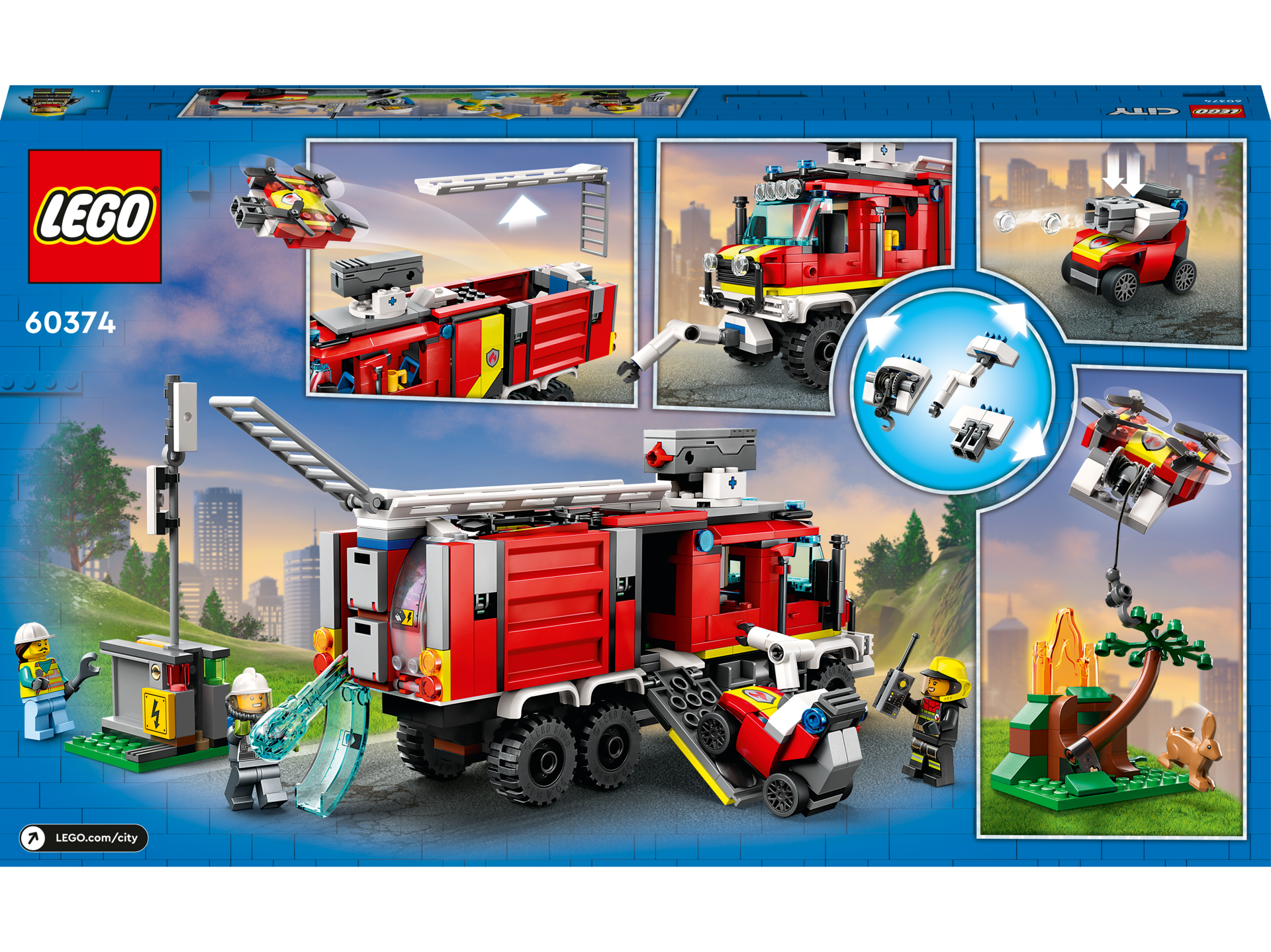 LEGO® City - Masina unitatii de pompieri 60374, 502 piese