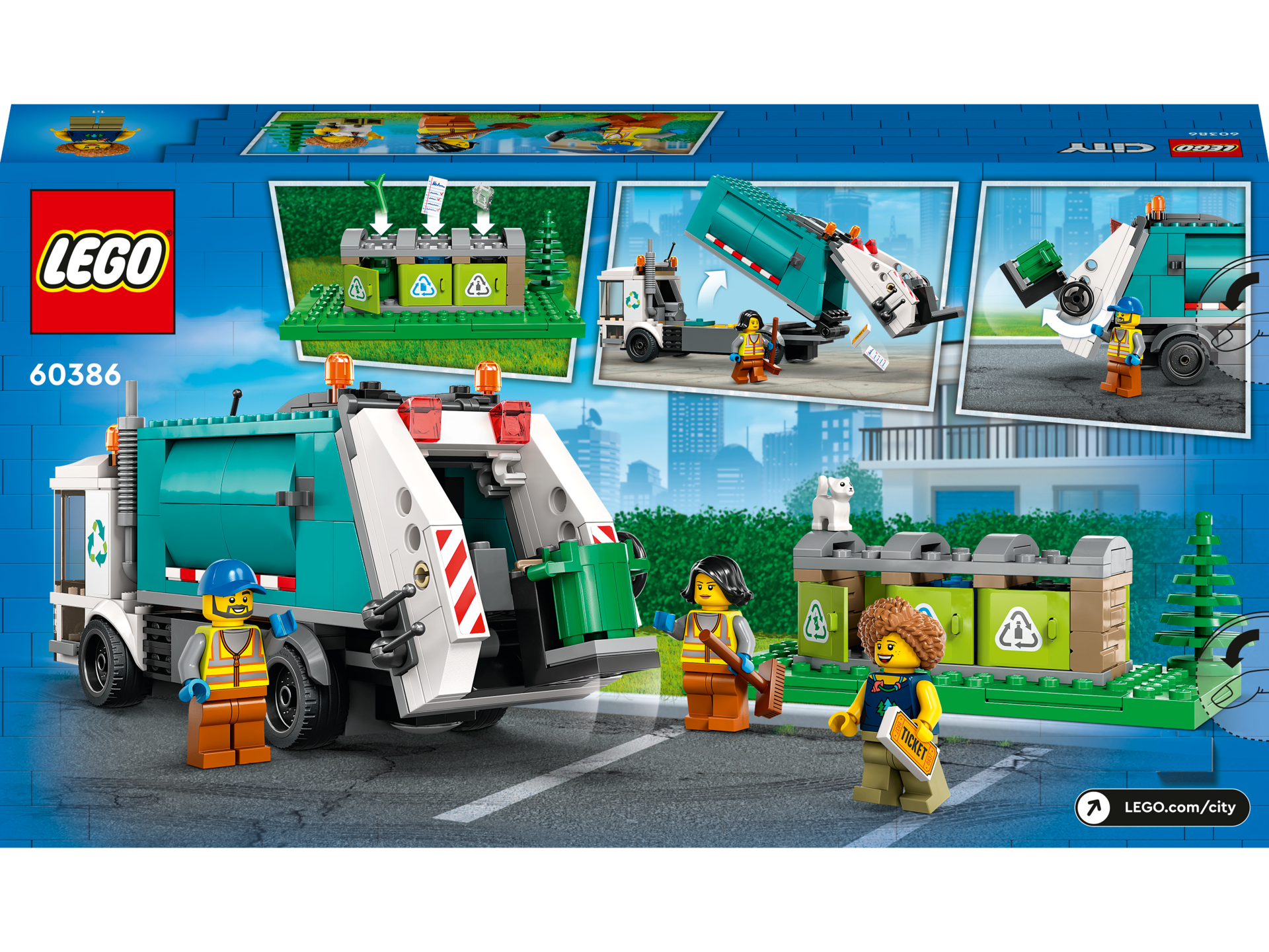 LEGO® City - Camion de reciclare 60386, 261 piese