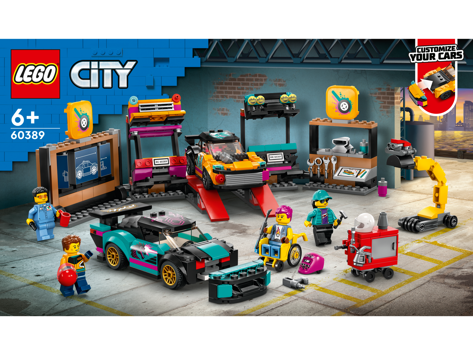 LEGO® City - Service pentru personalizarea masinilor 60389, 507 piese