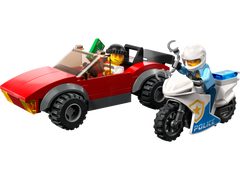 LEGO® City - Politist pe motocicleta in urmarirea unei masini 60392, 59 piese