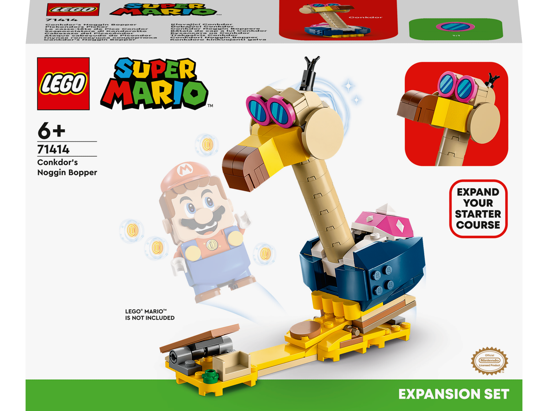 LEGO® Super Mario - Set de extindere Bataia de cap a lui Conkdor 71414, 130 piese