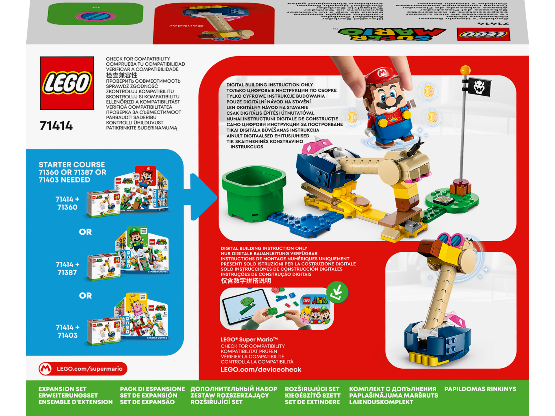 LEGO® Super Mario - Set de extindere Bataia de cap a lui Conkdor 71414, 130 piese