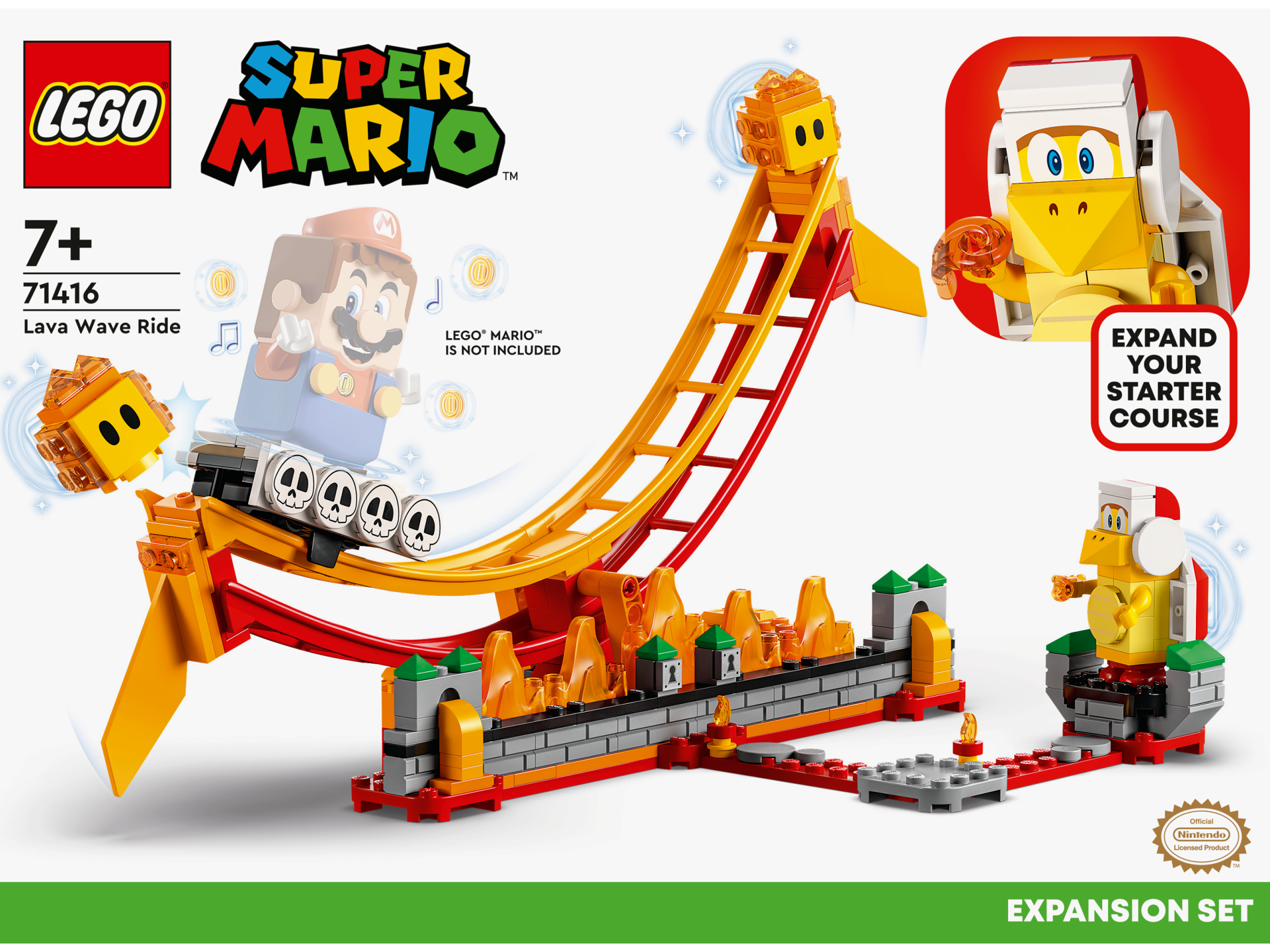 LEGO® Super Mario - Set de extindere Plimbare pe valul de lava 71416, 218 piese