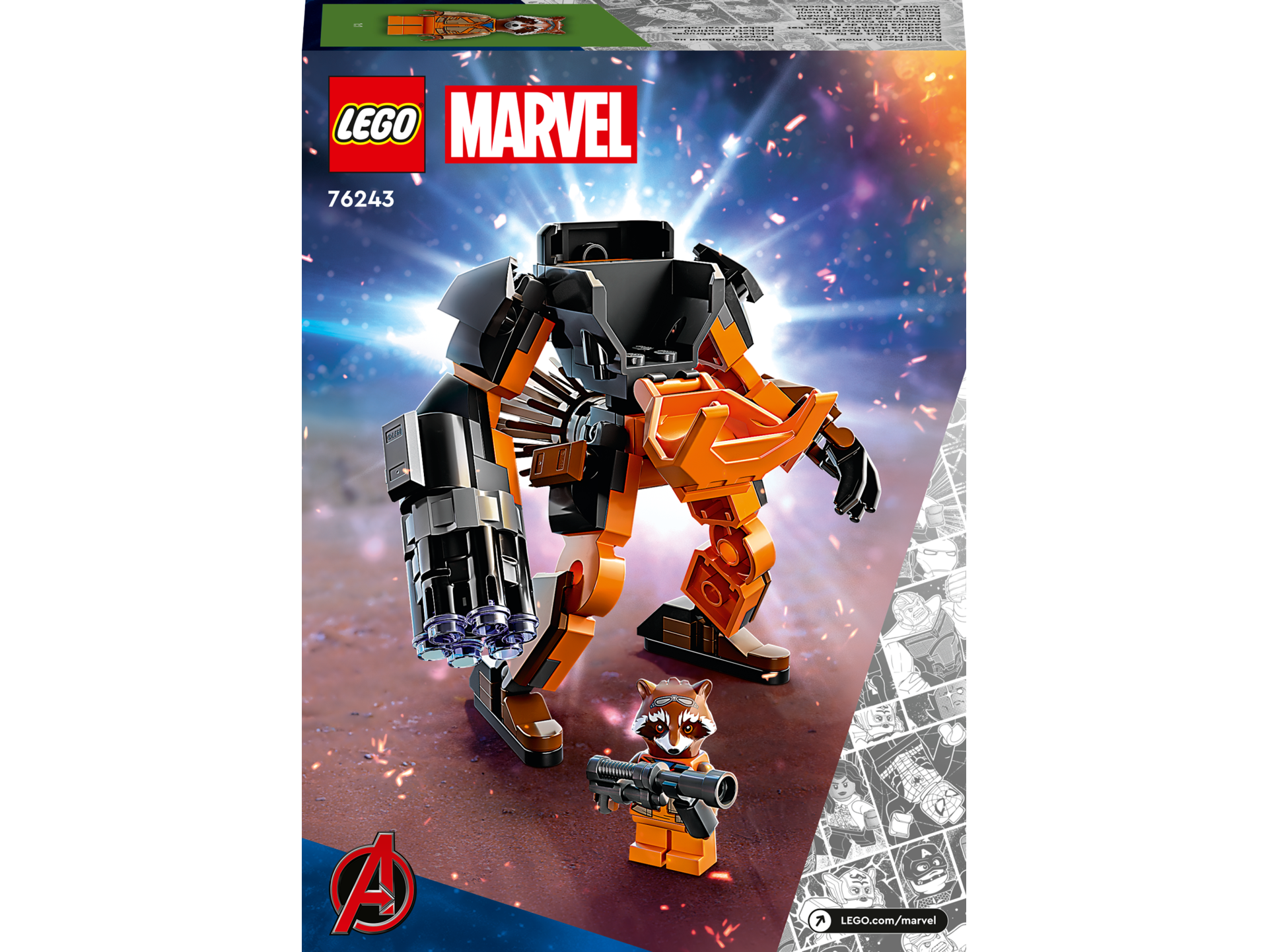 LEGO® Super Heroes - Armura de robot a lui Rocket 76243, 98 piese